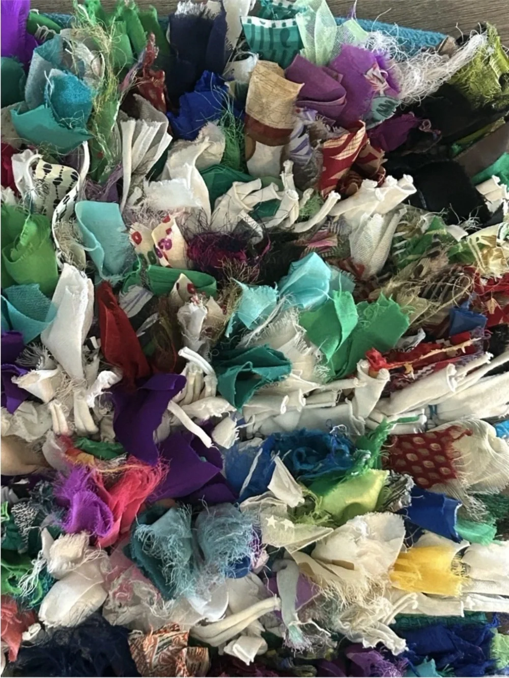 Shaggy Fabric‎ Accent Rag Rug Bright Multicolor 20” x 32” - NWOT